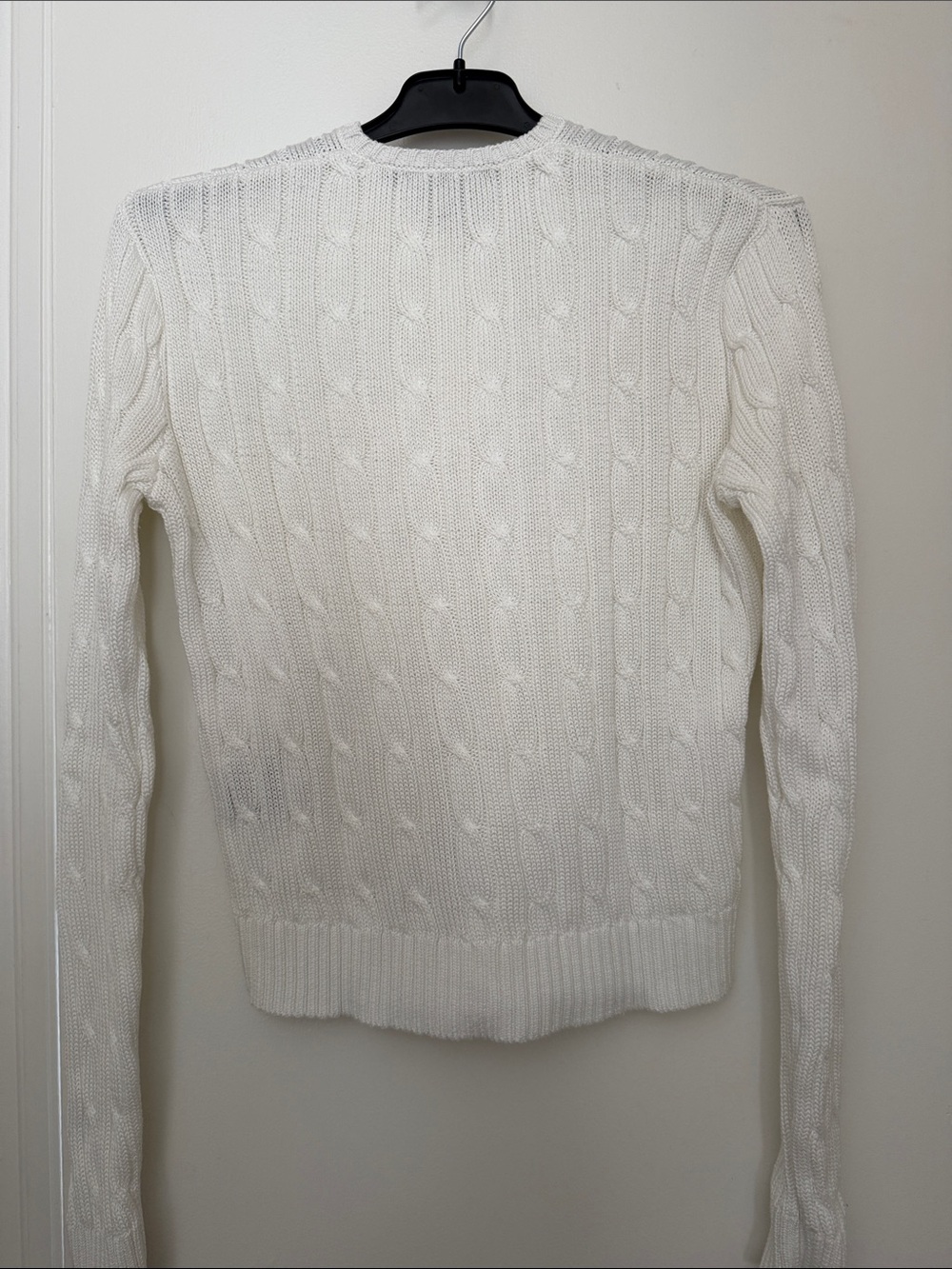 Ralph Lauren White Cable-Knit Button Front Cardigan - Picture 4 of 5